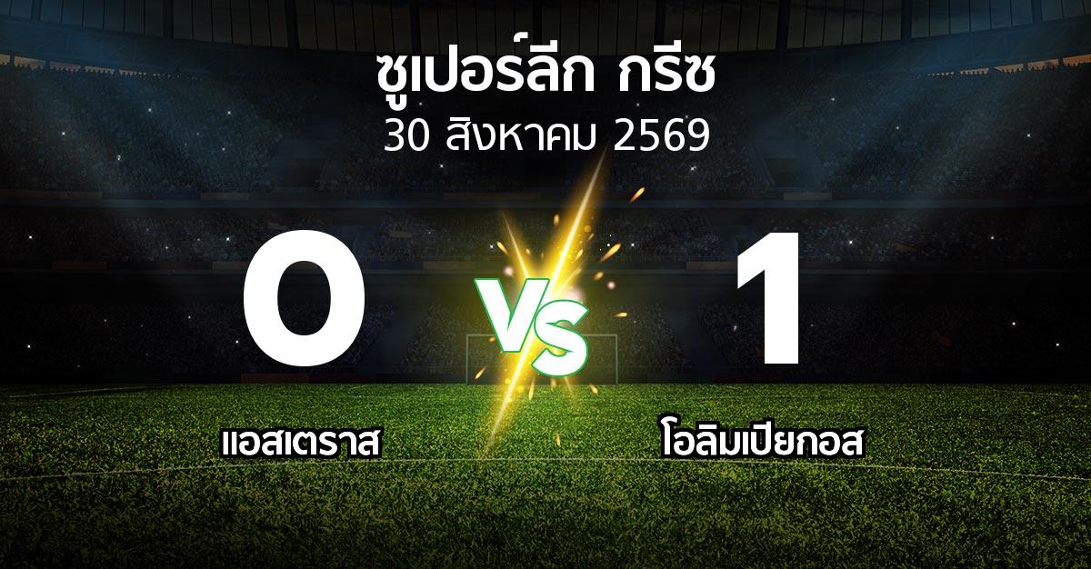 ผลบอล : แอสเตราส vs โอลิมเปียกอส (ซูเปอร์ลีก-กรีซ 2026-2027)