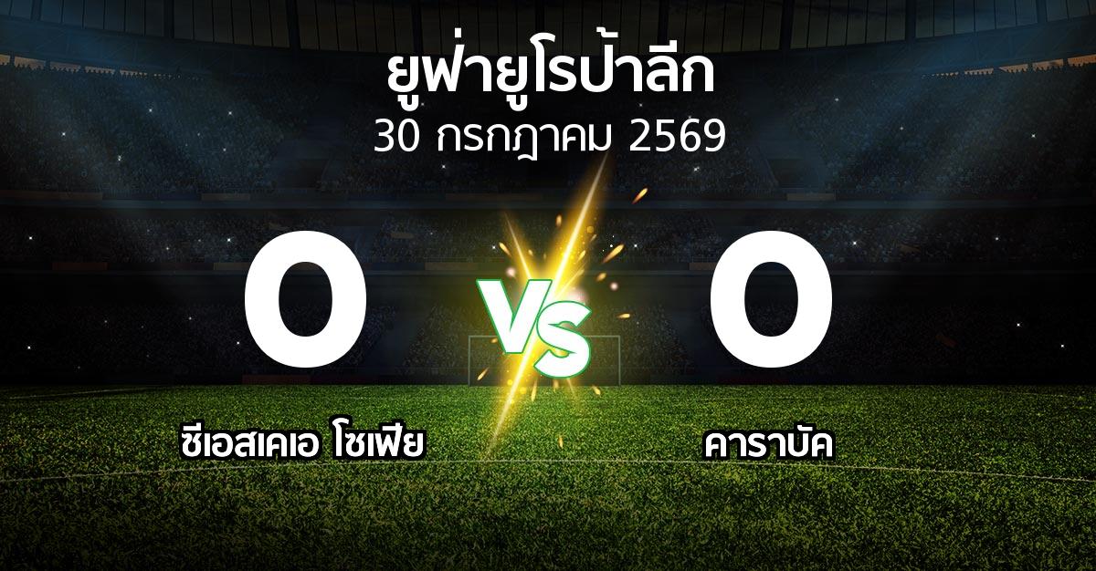 ผลบอล : ซีเอสเคเอ โซเฟีย vs คาราบัค (ยูฟ่า ยูโรป้าลีก 2026-2027)