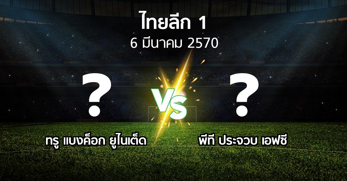 โปรแกรมบอล : ทรู แบงค็อก ยูไนเต็ด vs พีที ประจวบ เอฟซี (ไทยลีก 1 2026-2027)