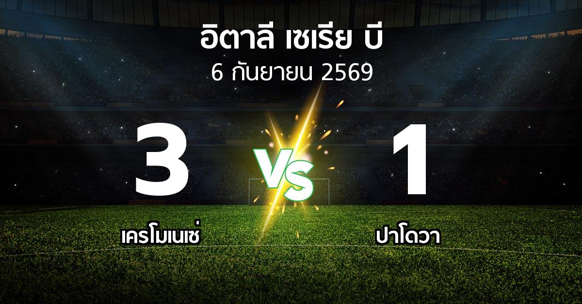ผลบอล : เครโมเนเซ่ vs ปาโดวา (อิตาลี-เซเรีย-บี 2026-2027)