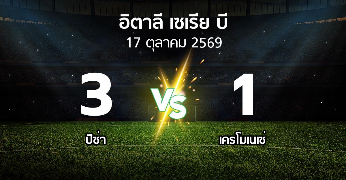 ผลบอล : ปิซ่า vs เครโมเนเซ่ (อิตาลี-เซเรีย-บี 2026-2027)