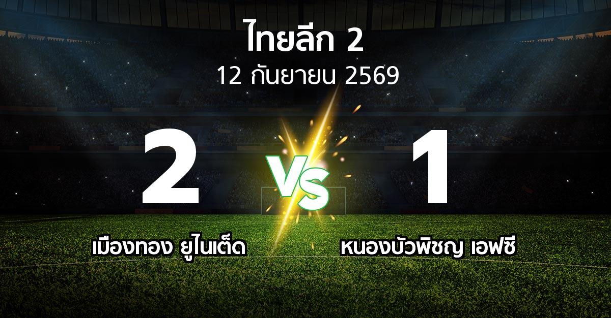 ผลบอล : เมืองทอง ยูไนเต็ด vs หนองบัวพิชญ เอฟซี (ไทยลีก 2 2026-2027)