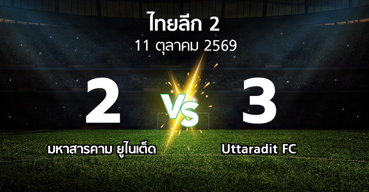 ผลบอล : มหาสารคาม ยูไนเต็ด vs Uttaradit FC (ไทยลีก 2 2026-2027)