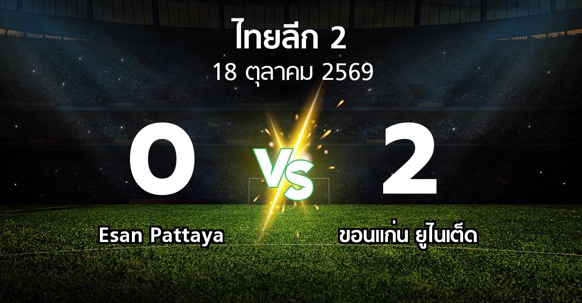 ผลบอล : Esan Pattaya vs ขอนแก่น ยูไนเต็ด (ไทยลีก 2 2026-2027)