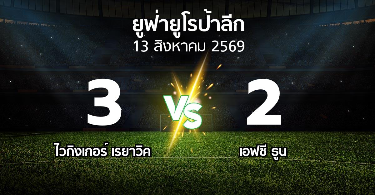 ผลบอล : ไวกิงเกอร์ เรยาวิค vs เอฟซี ธูน (ยูฟ่า ยูโรป้าลีก 2026-2027)