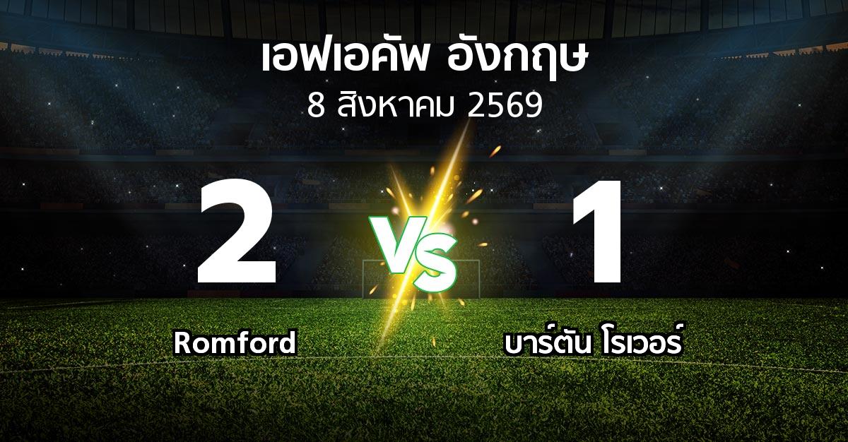ผลบอล : Romford vs บาร์ตัน โรเวอร์ (เอฟเอ คัพ 2026-2027)