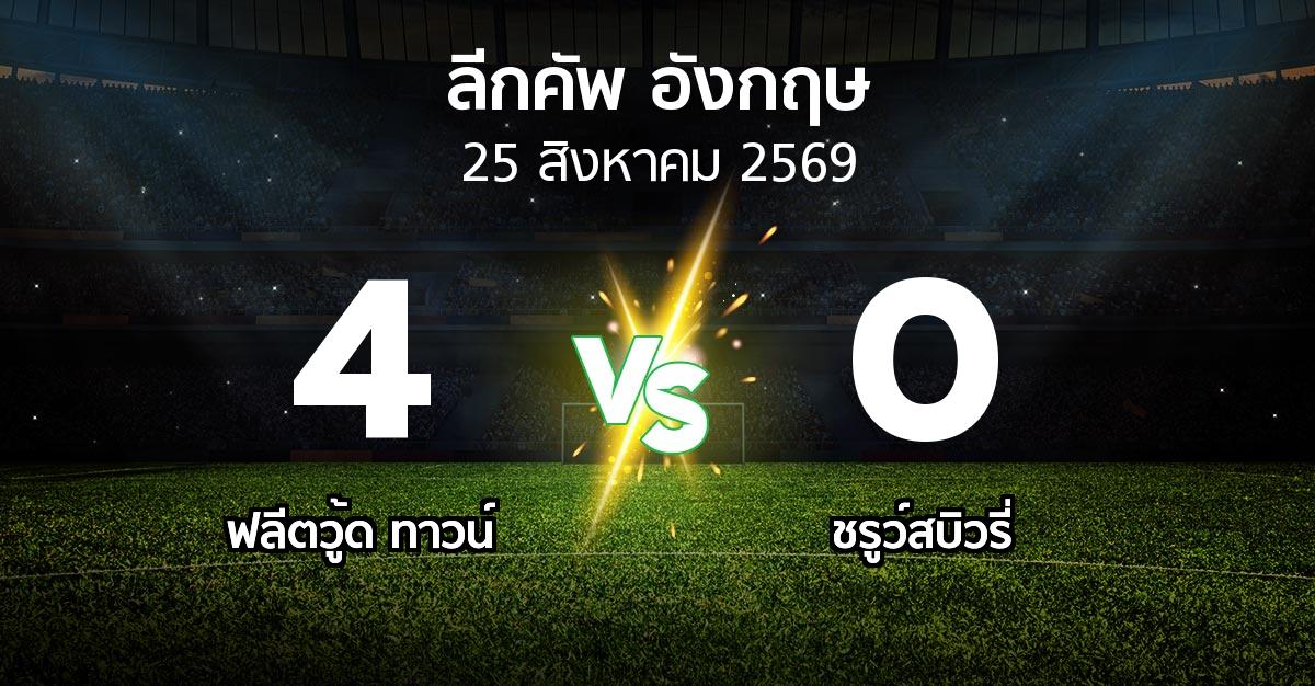 ผลบอล : ฟลีตวู้ด ทาวน์ vs ชรูว์สบิวรี่ (ลีกคัพ 2026-2027)