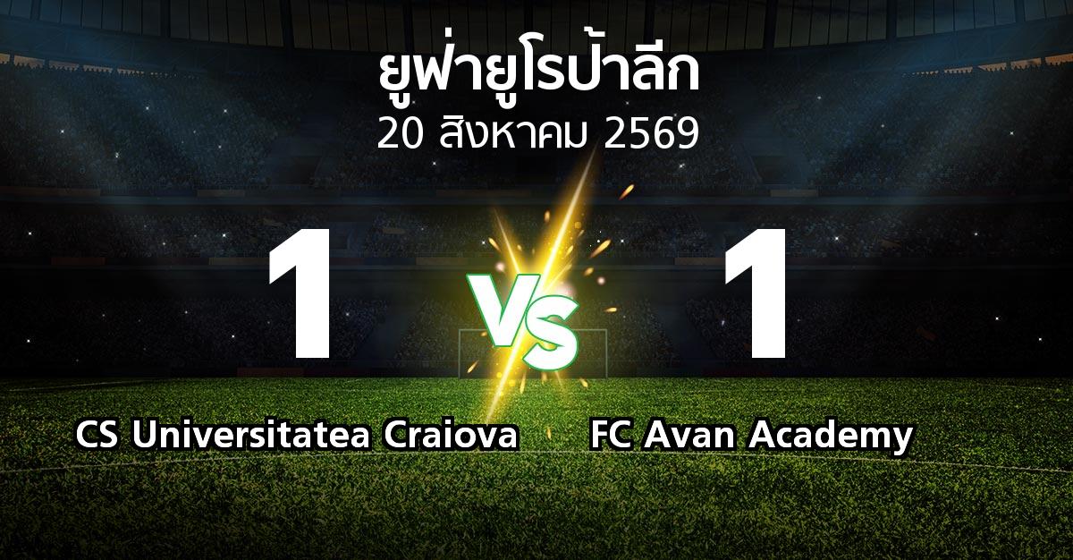 ผลบอล : CS Universitatea Craiova vs FC Avan Academy (ยูฟ่า ยูโรป้าลีก 2026-2027)