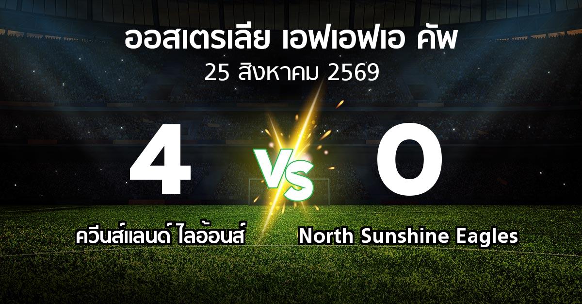 ผลบอล : ควีนส์แลนด์ ไลอ้อนส์ vs North Sunshine Eagles (ออสเตรเลีย-เอฟเอฟเอ-คัพ 2026)