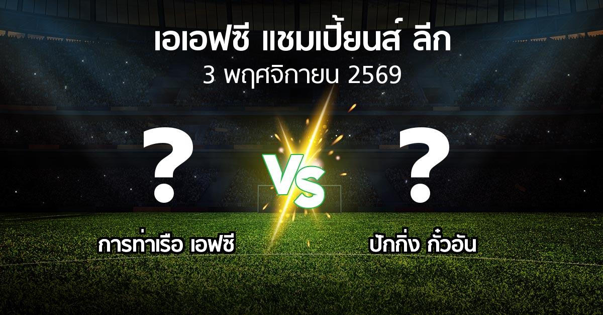 โปรแกรมบอล : การท่าเรือ เอฟซี vs ปักกิ่ง กั๋วอัน (เอเอฟซีแชมเปี้ยนส์ลีก 2026-2027)