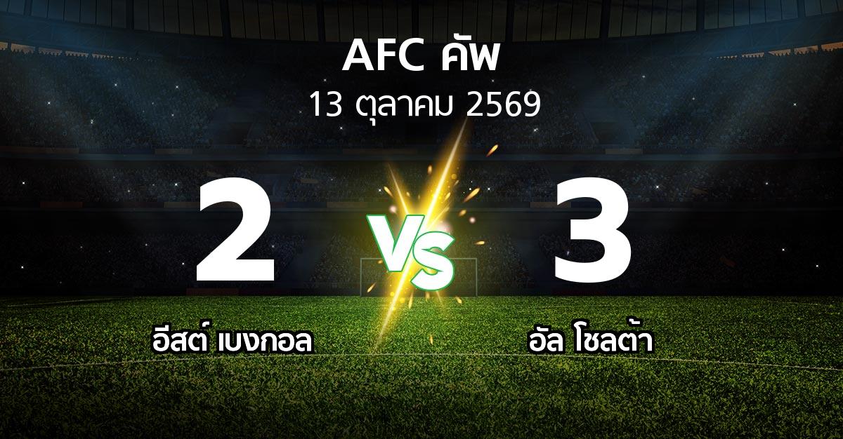 ผลบอล : อีสต์ เบงกอล vs อัล โชลต้า (เอเอฟซีคัพ 2026-2027)