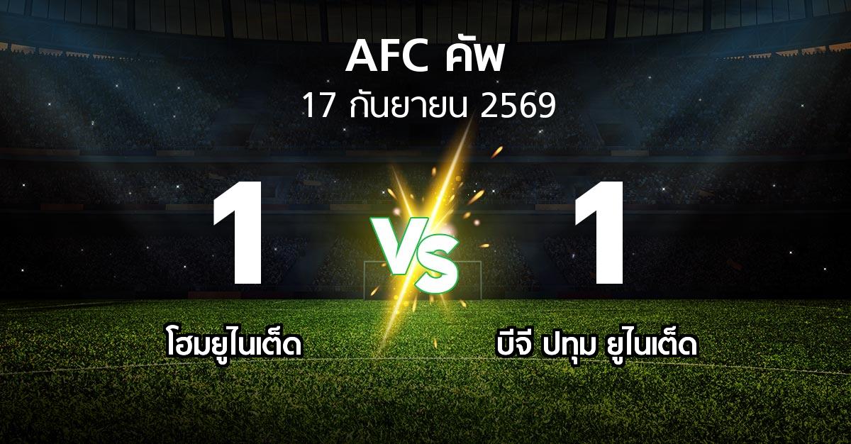 ผลบอล : โฮมยูไนเต็ด vs บีจี ปทุม ยูไนเต็ด (เอเอฟซีคัพ 2026-2027)
