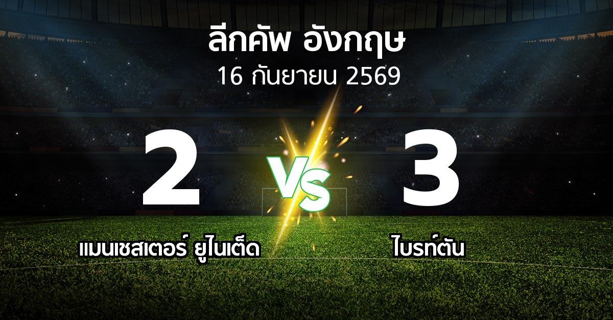 ผลบอล : แมนฯ ยูไนเต็ด vs ไบรท์ตัน (ลีกคัพ 2026-2027)