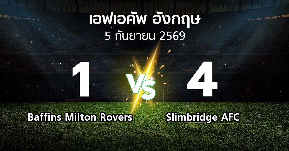 ผลบอล : Baffins Milton Rovers vs Slimbridge AFC (เอฟเอ คัพ 2026-2027)