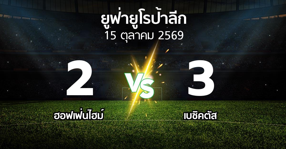 ผลบอล : ฮอฟเฟ่นไฮม์ vs เบซิคตัส (ยูฟ่า ยูโรป้าลีก 2026-2027)