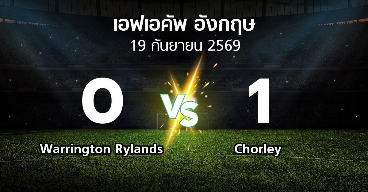 ผลบอล : Warrington Rylands vs Chorley (เอฟเอ คัพ 2026-2027)