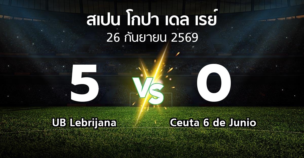 ผลบอล : UB Lebrijana vs Ceuta 6 de Junio (สเปน-โกปาเดลเรย์ 2026-2027)
