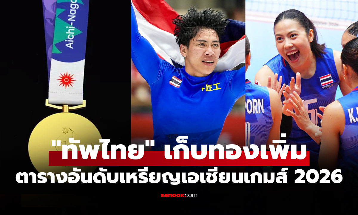 สรุปเหรียญเอเชียนเกมส์ 2026 ล่าสุด วันที่ 22 ก.ย. 69 "ทัพไทย" เก็บเพิ่ม 2 เหรียญ