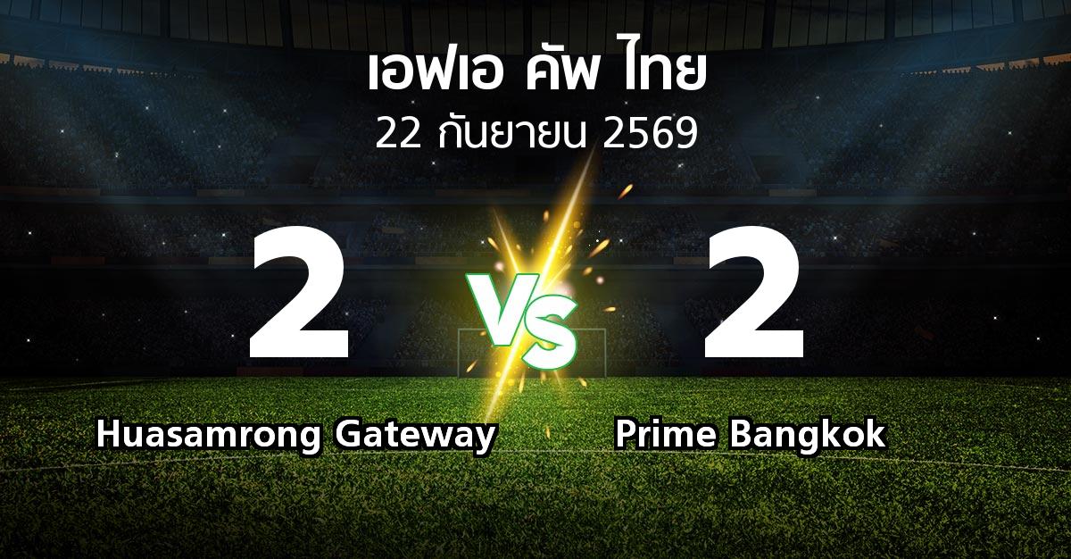 ผลบอล : Huasamrong Gateway vs Prime Bangkok (ไทยเอฟเอคัพ 2026-2027)
