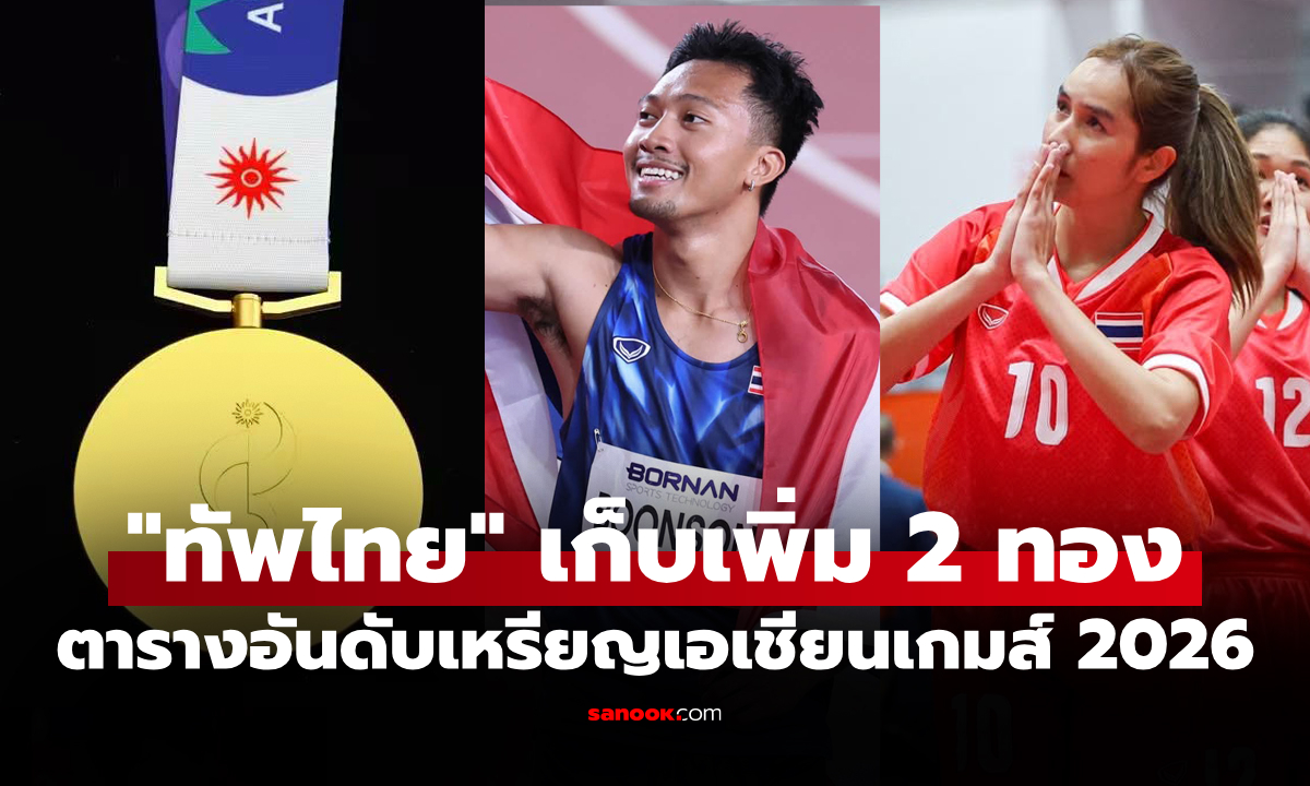 สรุปเหรียญเอเชียนเกมส์ 2026 ล่าสุด วันที่ 25 ก.ย. 69 "ทัพไทย" เก็บเพิ่ม 2 ทอง