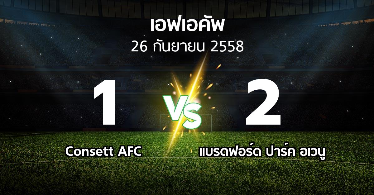 รายงานการแข่งขัน : Consett AFC vs แบรดฟอร์ด ปาร์ค อเวนู (FA cup 2015-2016)