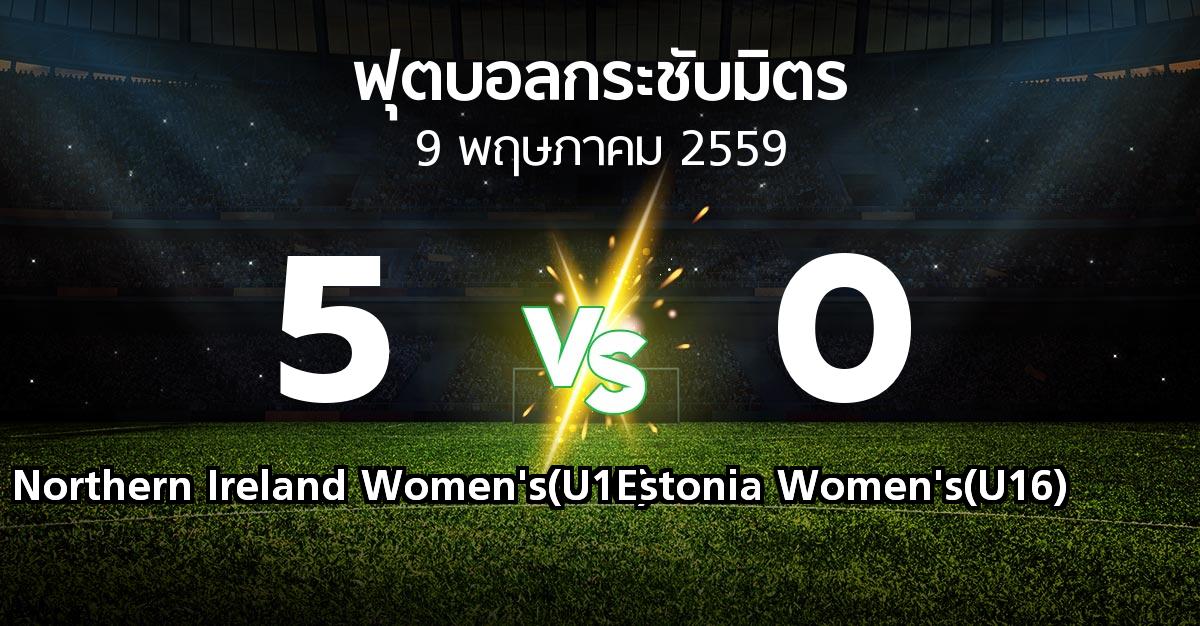 รายงานการแข่งขัน : Northern Ireland Women's(U16) vs Estonia Women's(U16) (ฟุตบอลกระชับมิตร)