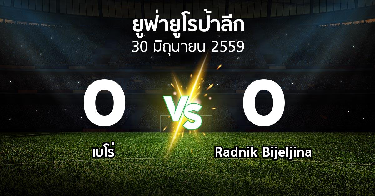 รายงานการแข่งขัน : เบโร่ vs Radnik Bijeljina (UEFA Europa League 2016-2017)