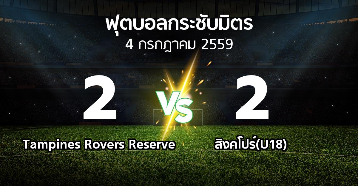 รายงานการแข่งขัน : Tampines Rovers Reserve vs สิงคโปร์(U18) (ฟุตบอลกระชับมิตร)