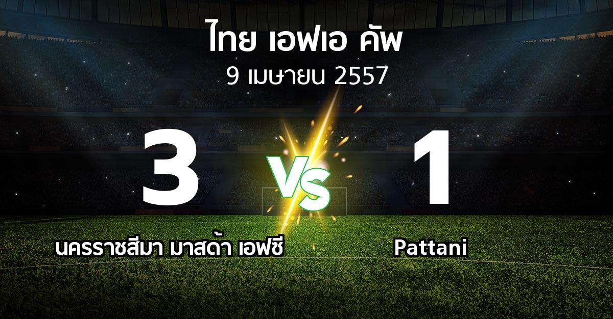 รายงานการแข่งขัน : นครราชสีมา เอฟซี   vs Pattani (Thai FA Cup 2014)