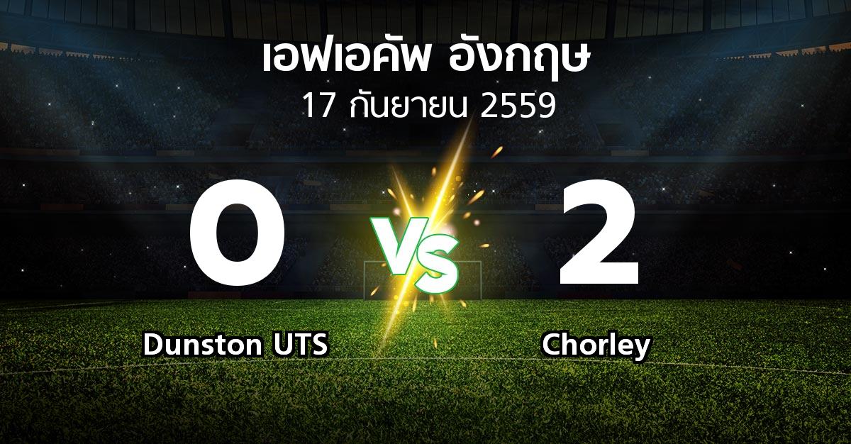 ผลบอล : Dunston UTS vs Chorley (เอฟเอ คัพ 2016-2017)