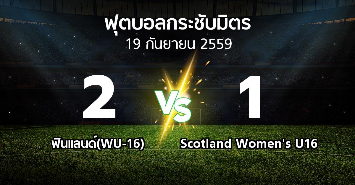 รายงานการแข่งขัน : ฟินแลนด์(WU-16) vs Scotland Women's U16 (ฟุตบอลกระชับมิตร)