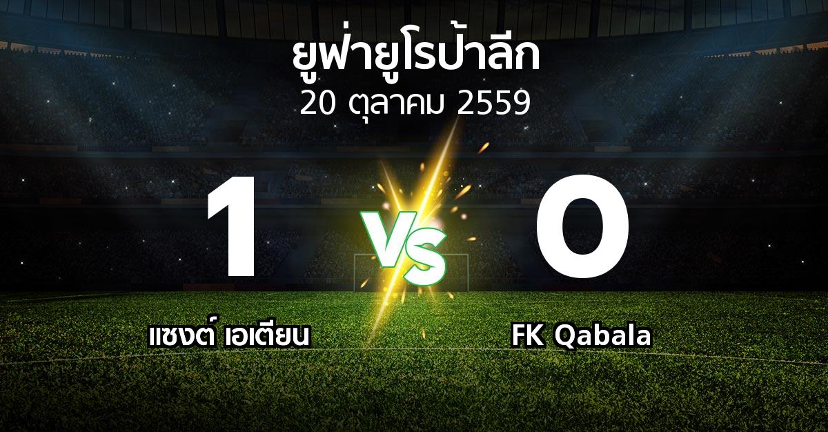 ผลบอล : แซงต์ เอเตียน vs FK Qabala (ยูฟ่า ยูโรป้าลีก 2016-2017)