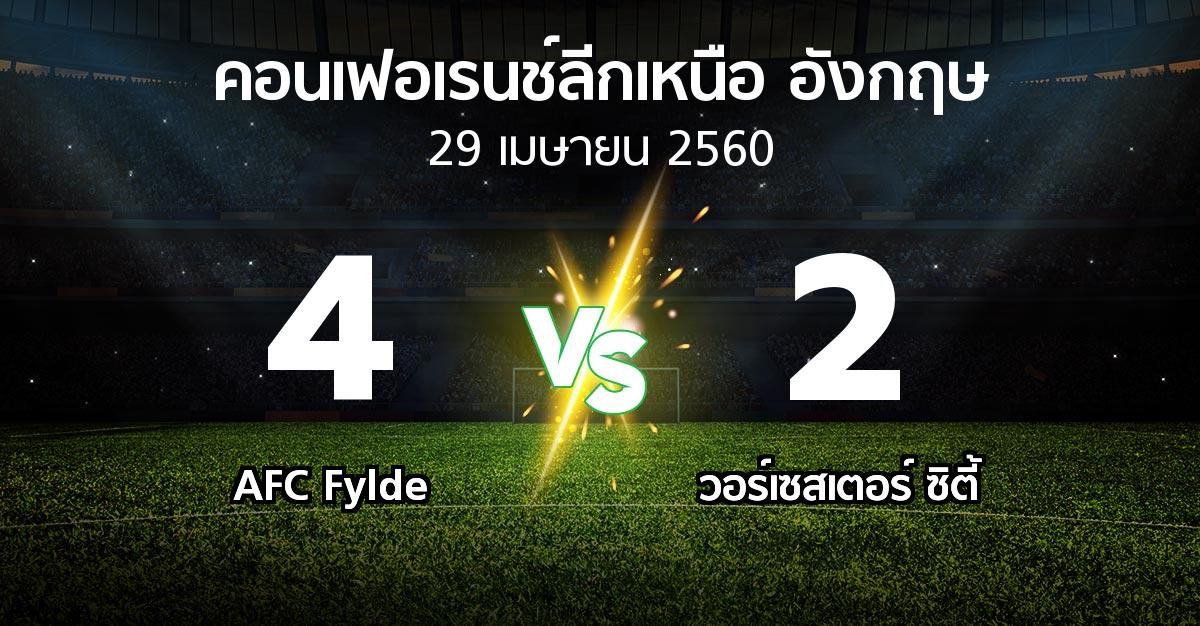 ผลบอล : AFC Fylde vs วอร์เซสเตอร์ ซิตี้ (คอนเฟอเรนช์ลีกเหนืออังกฤษ 2016-2017)