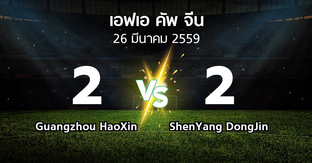 ผลบอล : Guangzhou HaoXin vs ShenYang DongJin (เอฟเอ-คัพ-จีน 2016)