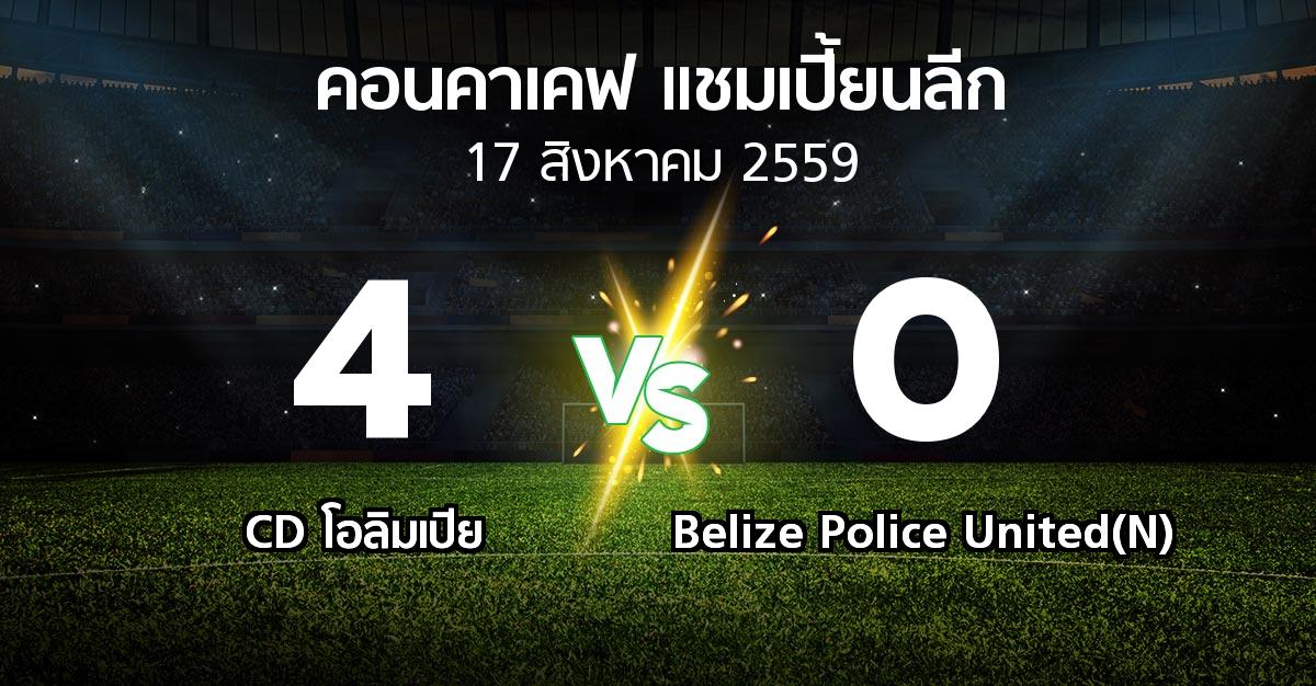 ผลบอล : CD โอลิมเปีย vs Belize Police United(N) (คอนคาเคฟ-แชมเปี้ยนลีก 2016-2017)