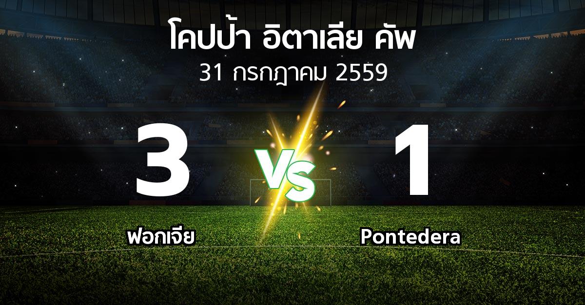 ผลบอล : ฟอกเจีย vs Pontedera (โคปป้าอิตาเลียคัพ 2016-2017)