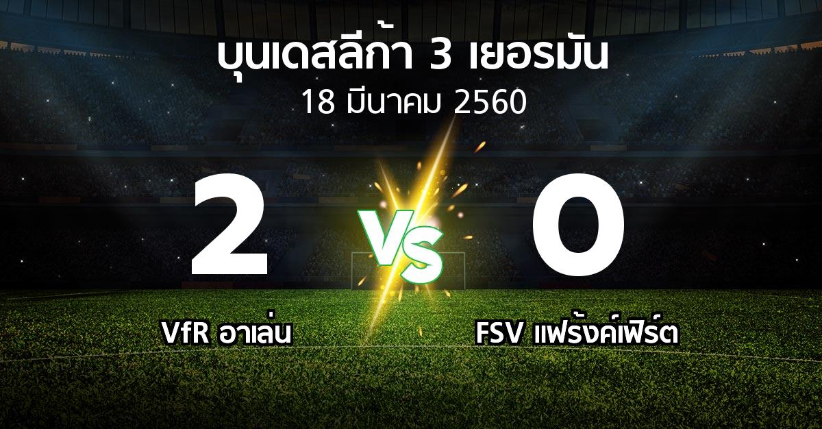 ผลบอล : VfR vs FSV แฟร้งค์เฟิร์ต (บุนเดสลีก้า-3-เยอรมัน 2016-2017)