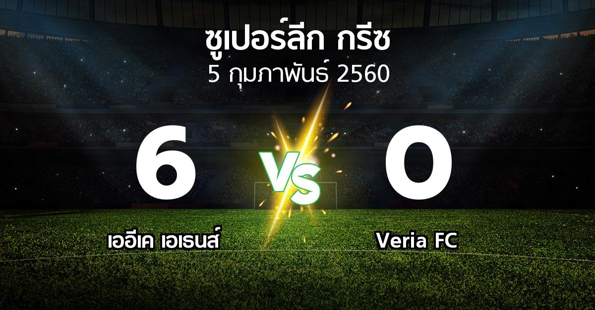 ผลบอล : เออีเค เอเธนส์ vs Veria FC (ซูเปอร์ลีก-กรีซ 2016-2017)