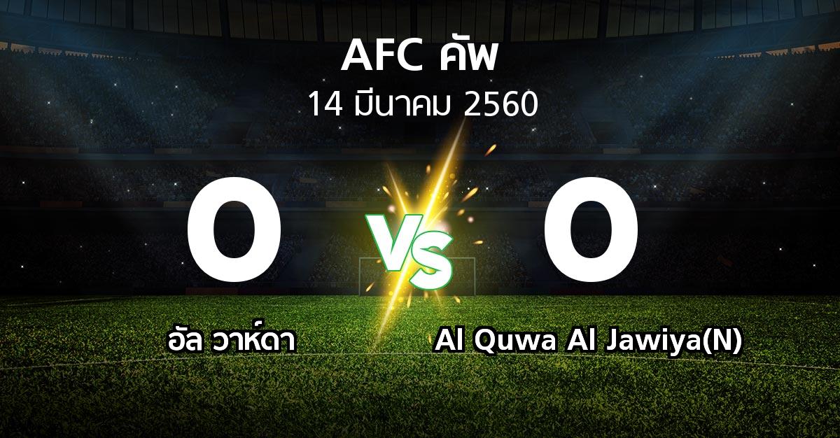 ผลบอล : อัล วาห์ดา vs Al Quwa Al Jawiya(N) (เอเอฟซีคัพ 2017)