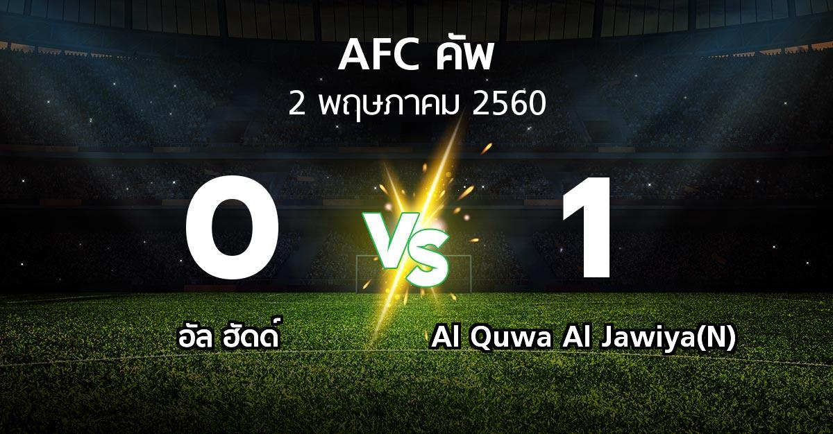 ผลบอล : อัล ฮัดด์ vs Al Quwa Al Jawiya(N) (เอเอฟซีคัพ 2017)