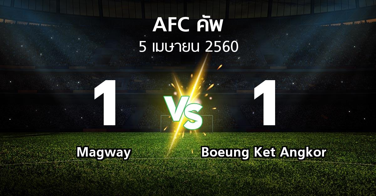 ผลบอล : Magway vs Boeung Ket Angkor (เอเอฟซีคัพ 2017)