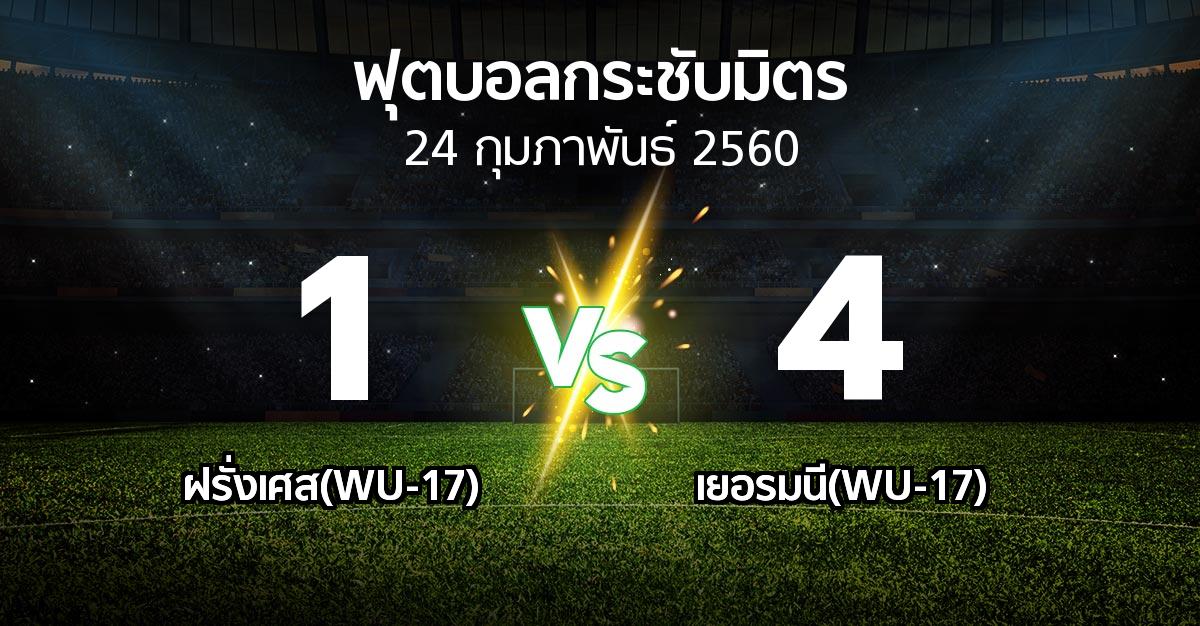 ผลบอล : ฝรั่งเศส(WU-17) vs เยอรมนี(WU-17) (ฟุตบอลกระชับมิตร)