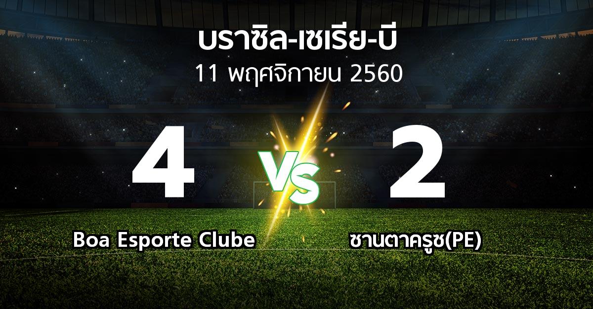 ผลบอล : Boa Esporte Clube vs ซานตาครูซ(PE) (บราซิล-เซเรีย-บี 2017)