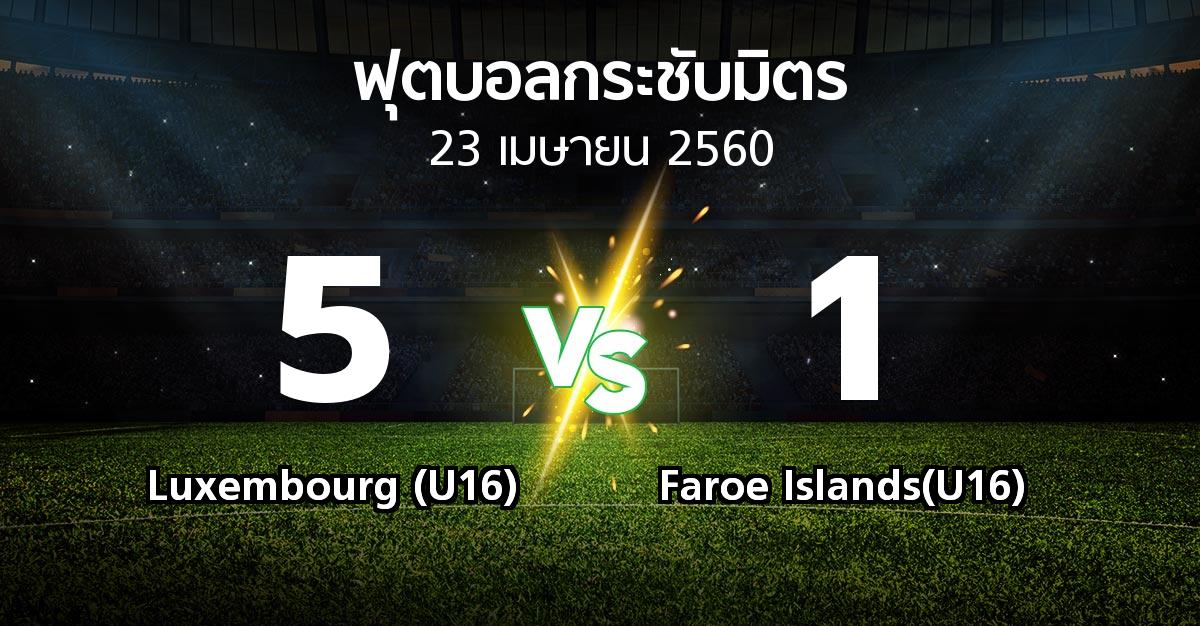 ผลบอล : Luxembourg (U16) vs Faroe Islands(U16) (ฟุตบอลกระชับมิตร)