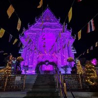ความสวยงามของพระอุโบสถยามค่ำคืน วัดดอนใหญ่