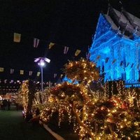 ความสวยงามของพระอุโบสถยามค่ำคืน วัดดอนใหญ่