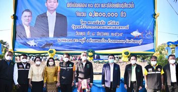 รัฐมนตรีเกษตรฯ เปิดคลอง 26 ขวา คลองระบายน้ำสายหลักขอโครงการส่งน้ำและบำรุงรักษาป่าสักใต้