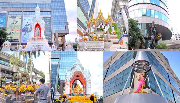 สักการะ 6 ทวยเทพ สิ่งศักดิ์สิทธิ์ "สี่แยกเทพเจ้า" บริเวณสี่แยกราชประสงค์ เสริมสิริมงคลชัย | กรุงเทพ