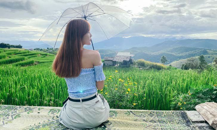 อัปเดตภาพบ้านป่าบงเปียง นาขั้นบันไดที่สวยงามที่สุดในช่วงปลายฝนต้นหนาว