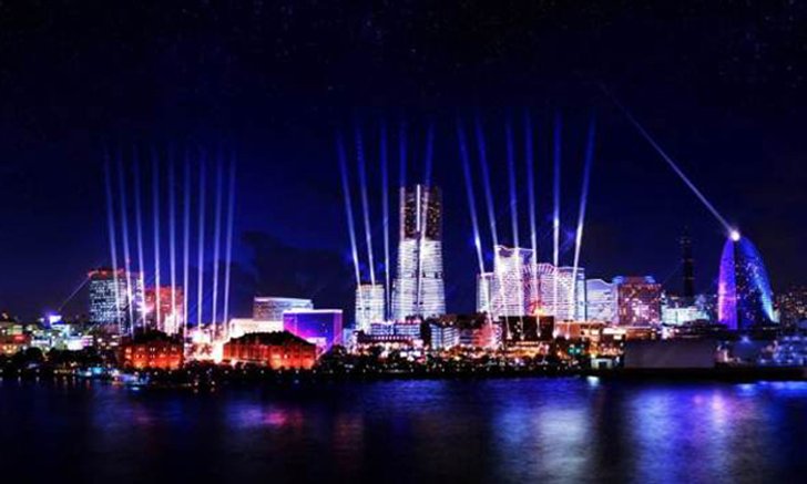 NIGHT SYNC YOKOHAMA เทศกาลไฟประดับโชว์แสงสีเสียงกลางเมืองโยโกฮาม่า